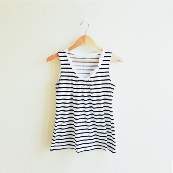 LOFT Tops - LOFT B&W Striped Tank Top, Size M